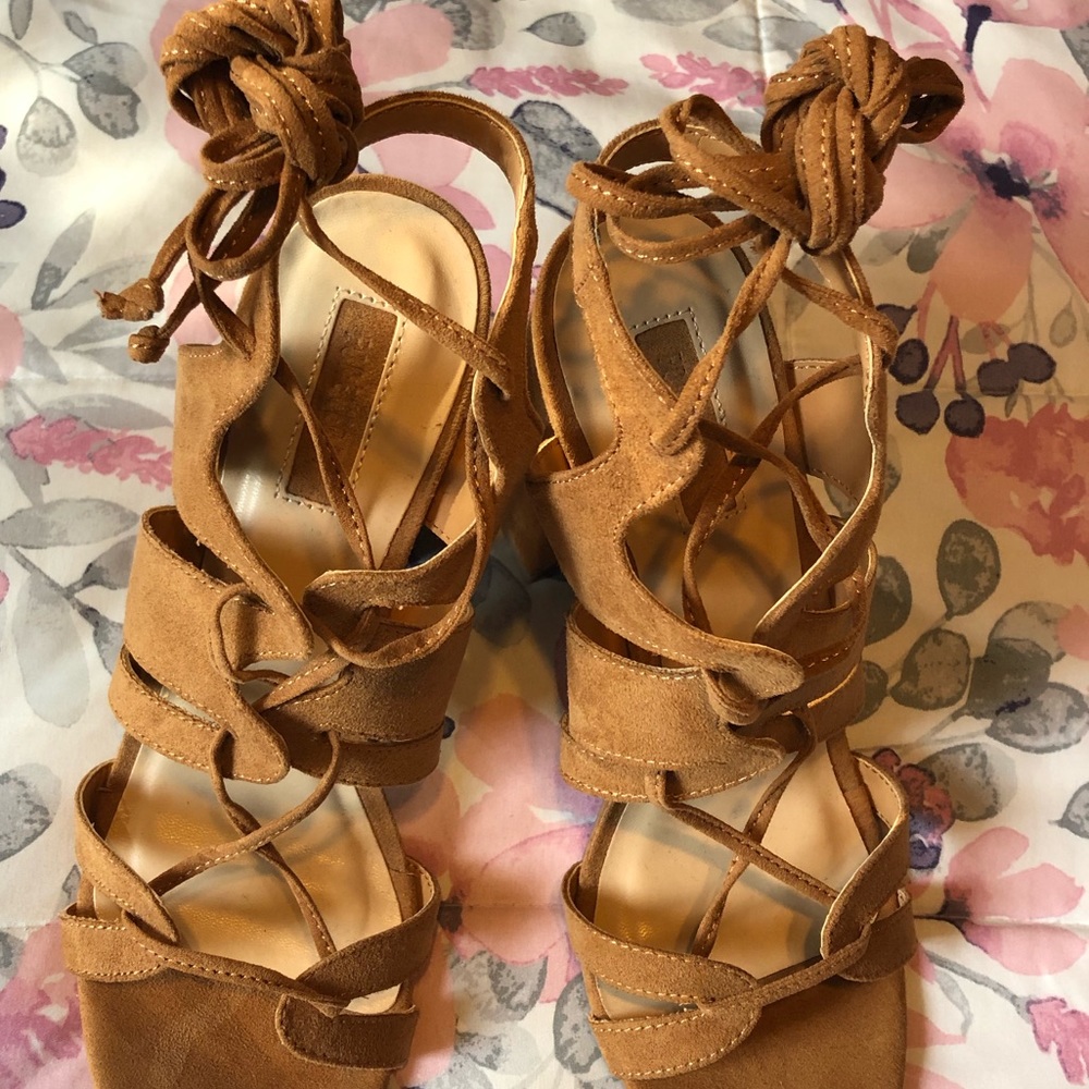 Suede Lace Up Heels - Picture 4 of 4